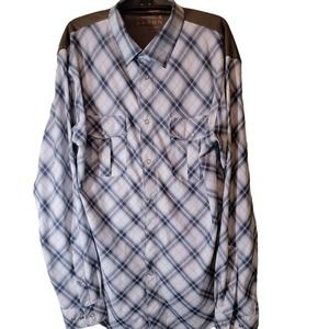 Dagon Shirt Mens Western Cowboy Ranch Wear Snap Front Plaid Sz Large